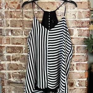 COPY -   RESERVED FOR Tammy Date Night Black and White Stripe Tank Top- Large